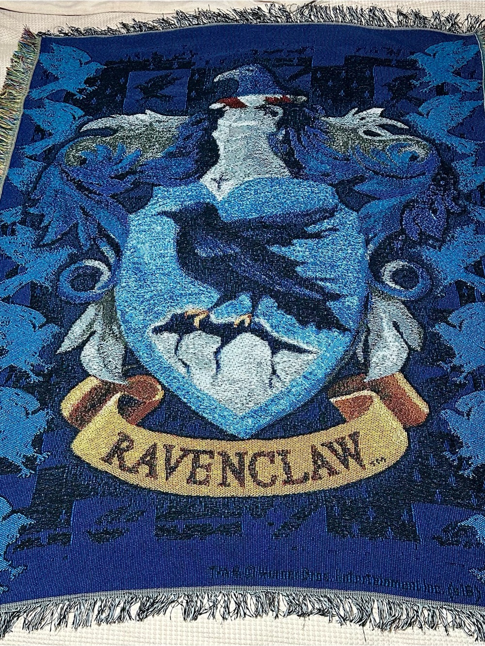 Ravenclaw Crest Plush Throw Blanket - Blue